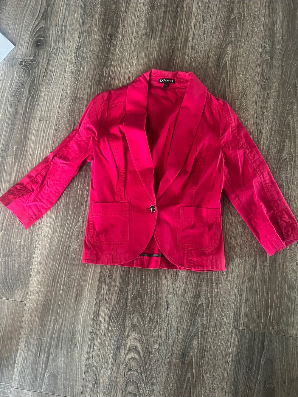 Express Hot Pink Single-Button Stretch Blazer